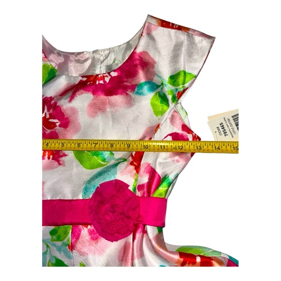 Jona Michelle Girls Special Occasion Fancy Dress (Magenta-White / 10) New w/ tag - Picture 8 of 11